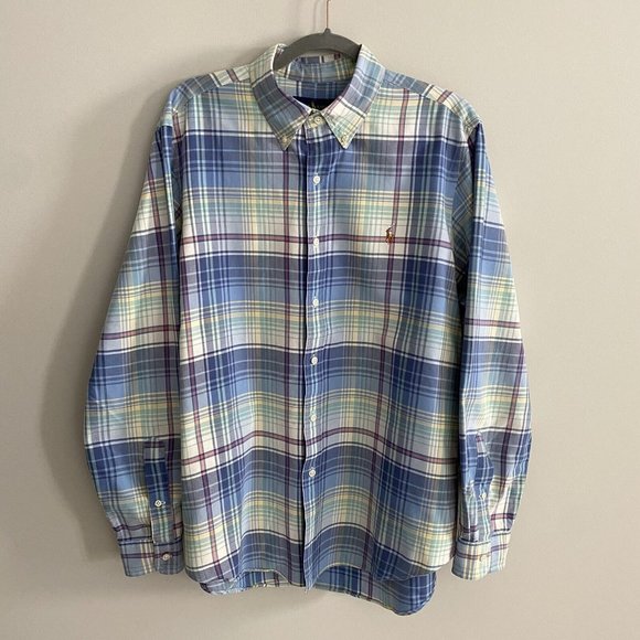 Ralph Lauren Other - Ralph Lauren Button Down Shirt Mens Large L Pastel Plaid Long Sleeve